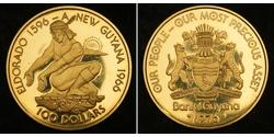 100 Dollaro Guyana (1966 - ) Oro 