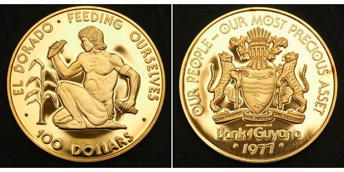 100 Dollaro Guyana (1966 - ) Oro 