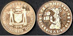 100 Dólar Belice (1981 - ) Oro 