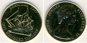 100 Dólar Bermudas Oro Isabel II (1926-2022)