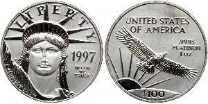 100 Dólar Estados Unidos de América (1776 - ) Platino 