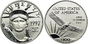 100 Dólar Estados Unidos de América (1776 - ) Platino 