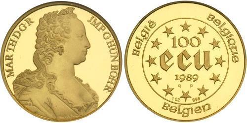 100 Ecu Bélgica Oro 