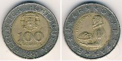 100 Escudo Portogallo (1975 - ) Bimetal 