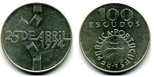 100 Escudo Republica Portuguesa (1975 - ) Plata 
