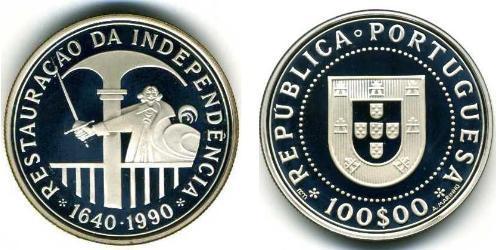 100 Escudo Republica Portuguesa (1975 - ) Silber 