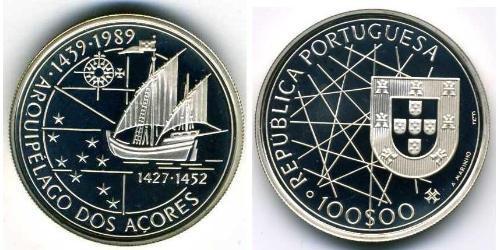100 Escudo Republica Portuguesa (1975 - ) Silber 