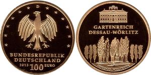 100 Euro Repubblica Federale di Germania (1990 - ) Oro 