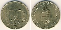 100 Forint Hongrie (1989 - ) Laiton 