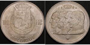 100 Franc Belgique Argent 