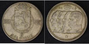 100 Franc Belgique Argent 