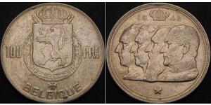 100 Franc Belgio Argento 