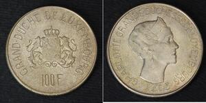 100 Franc Lussemburgo Argento 