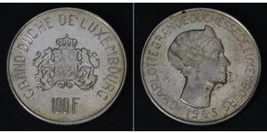 100 Franc Lussemburgo Argento 