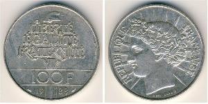100 Franc Quinta Repubblica francese (1958 - ) Argento 
