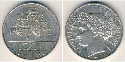 100 Franc Quinta Repubblica francese (1958 - ) Argento 