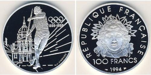 100 Franc Quinta Repubblica francese (1958 - ) Argento 
