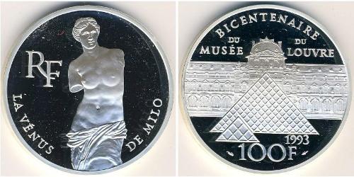 100 Franc Quinta Repubblica francese (1958 - ) Argento 