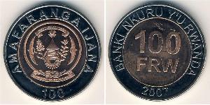 100 Franc Ruanda Bimetal 