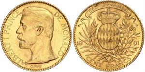 100 Franc Monaco Gold Albert I, Prince of Monaco (1848 - 1922)