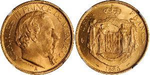100 Franc Monaco Gold Charles III Prince of Monaco (1818-1889)
