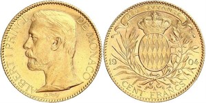 100 Franc Monaco Gold Albert I, Prince of Monaco (1848 - 1922)