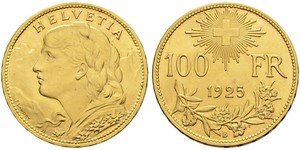 100 Franc Schweiz Gold 