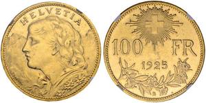 100 Franc Schweiz Gold 