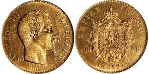 100 Franc Second French Empire (1852-1870) Gold Napoleon III (1808-1873)