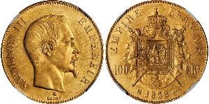 100 Franc Second French Empire (1852-1870) Gold Napoleon III (1808-1873)