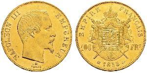 100 Franc Second French Empire (1852-1870) Gold Napoleon III (1808-1873)