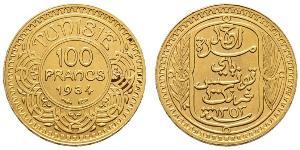 100 Franc Tunisia (1956 - ) Gold 