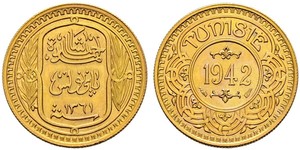 100 Franc Tunisia (1956 - ) Gold 