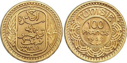 100 Franc Tunisia (1956 - ) Gold 