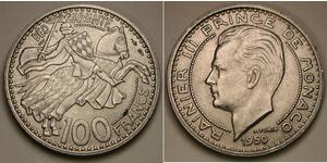 100 Franc Monaco (1297 - ) Kupfer/Nickel Rainier III. (Monaco)