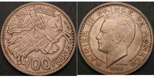 100 Franc Mónaco (1297 - ) Níquel/Cobre Raniero III de Mónaco