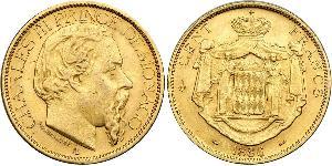 100 Franc Monaco Or Charles III de Monaco (1818-1889)