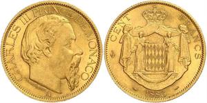 100 Franc Monaco Or Charles III de Monaco (1818-1889)