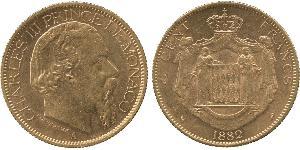 100 Franc Monaco Or Charles III de Monaco (1818-1889)
