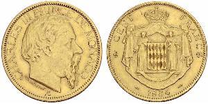 100 Franc Monaco Or Charles III de Monaco (1818-1889)
