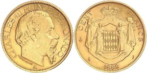 100 Franc Monaco Or Charles III de Monaco (1818-1889)