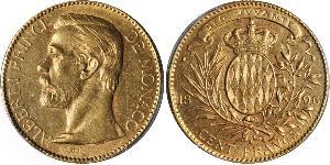100 Franc Monaco (1297 - ) Or Albert I, Prince of Monaco (1848 - 1922)