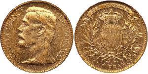 100 Franc Monaco (1297 - ) Or Albert I, Prince of Monaco (1848 - 1922)