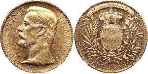 100 Franc Monaco (1297 - ) Or Albert I, Prince of Monaco (1848 - 1922)