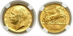 100 Franc Albanian Republic (1925-1928) Oro Zog I, Skanderbeg III of Albania