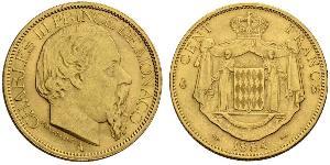 100 Franc Mónaco Oro Carlos III de Mónaco (1818-1889)