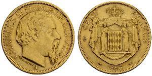 100 Franc Mónaco Oro Carlos III de Mónaco (1818-1889)