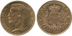 100 Franc Principato di Monaco (1297 - ) Oro Albert I, Prince of Monaco (1848 - 1922)