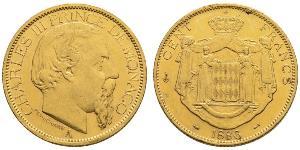 100 Franc Principato di Monaco (1297 - ) Oro Carlo III di Monaco (1818-1889)