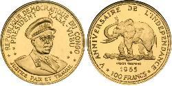 100 Franc Repubblica Democratica del Congo Oro 